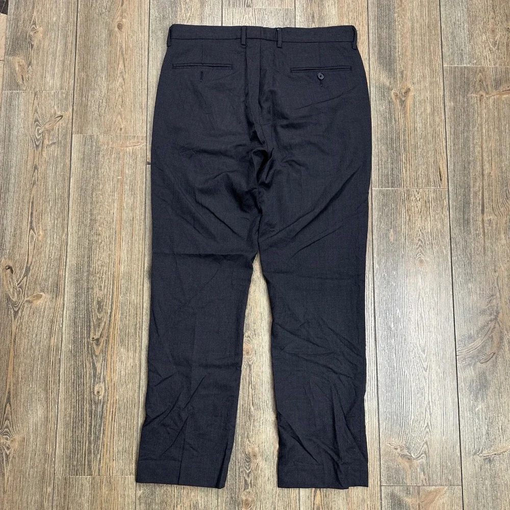 J.Crew Bedford Dress Pants Mens 33x32 Gray 100% Wool Flat Front Trousers